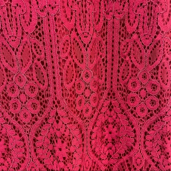 Romantic Raspberry/ Dark Purple Pink Lace Midi Dress in XXS - Picture 5 of 5